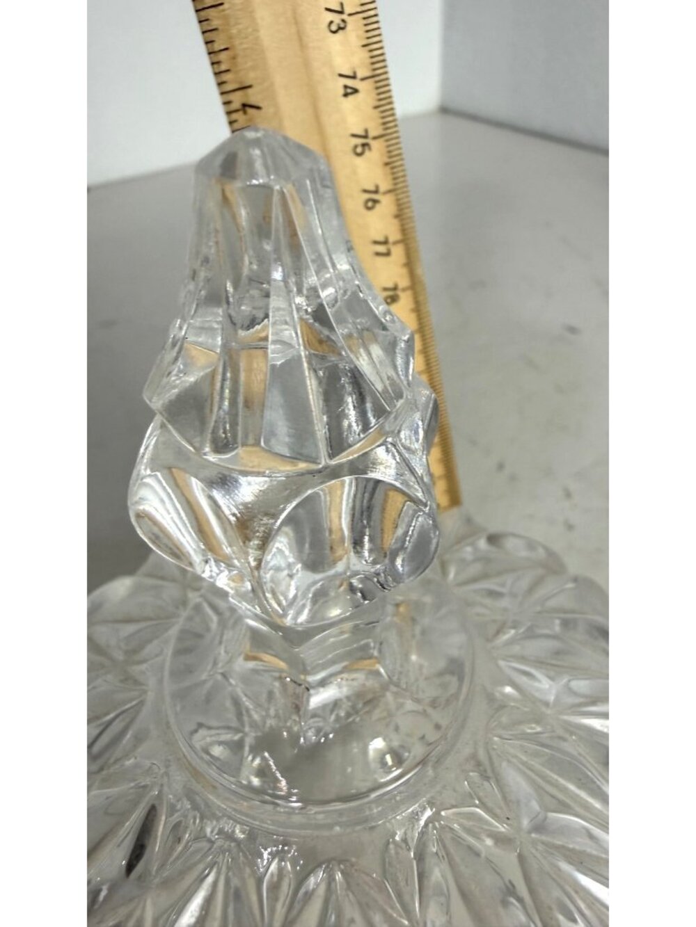 Vintage Frosted & Clear Glass Covered Candy Dish Ornate Lid Pedestal Base - Picture 9 of 11